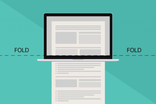 top of landing page above the fold