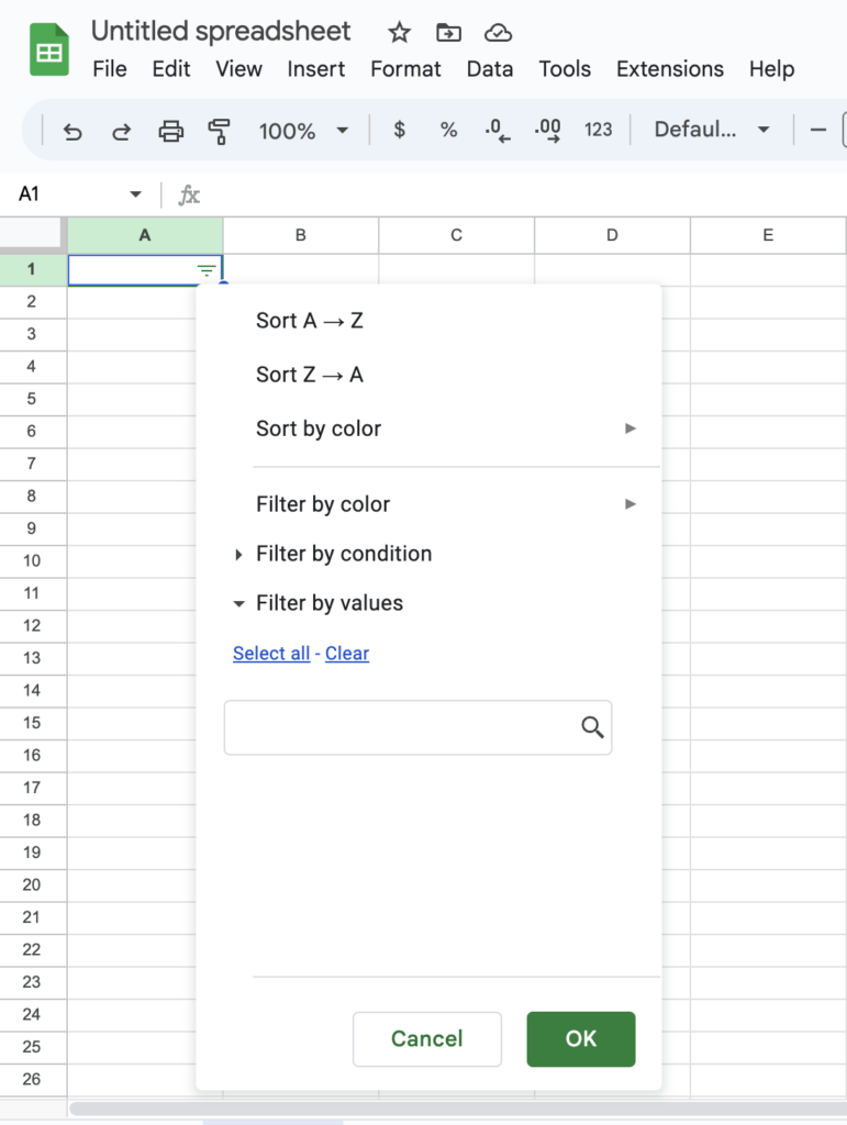 Google Sheets doner icon when clicking on the cells